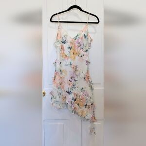 Abercrombie & Fitch Floral Asymmetrical Ruffle Dress | Medium